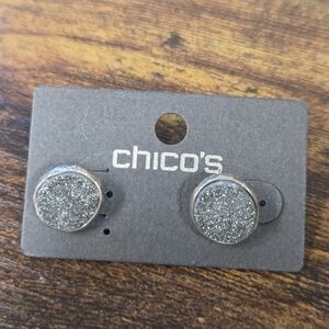 🆕️Chico's Silver Druzy Juneau Stud Earrings